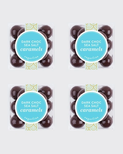 Sugarfina Dark Chocolate Toffee Almonds - Small Cube Kit (pack Of 4) In Blue