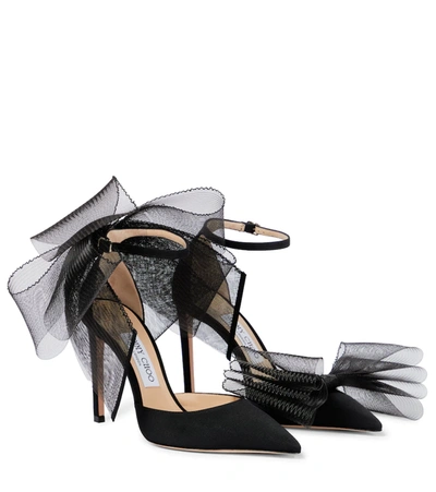 Jimmy Choo Averly 100 Bow-trimmed Pumps In Black
