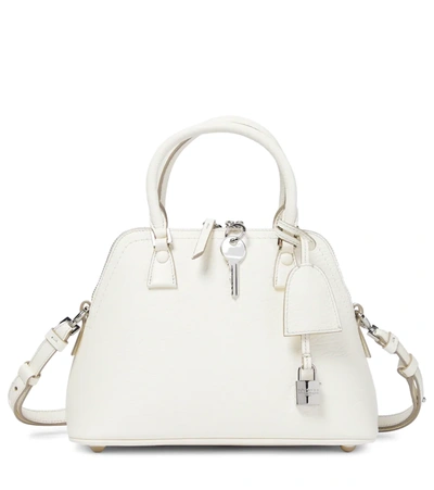 Maison Margiela 5ac Mini Leather Tote In White