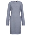 Givenchy Monogram-embossed Round-neck Stretch-knit Mini Dress In Mineral Blue