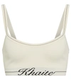 Khaite Carmelo Intarsia Ribbed-knit Bralette In Ivory