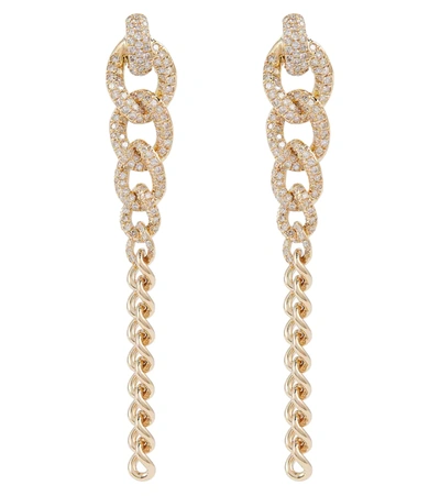 Shay Jewelry Gradual Drop Link 18ct Yellow Gold And Diamonds Earrings