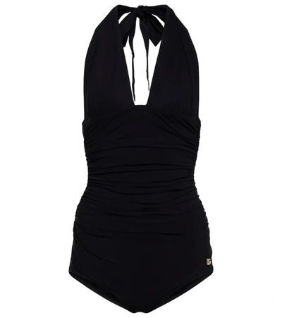 Dolce & Gabbana Black Low-cut One-piece Swimsuit Dolce E Gabbana