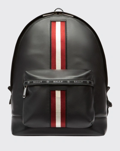 Bally Men's Leather Trainspotting-stripe Backpack