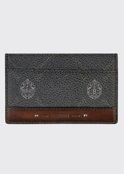 Berluti Men's Sejour Canvas/leather Card Case