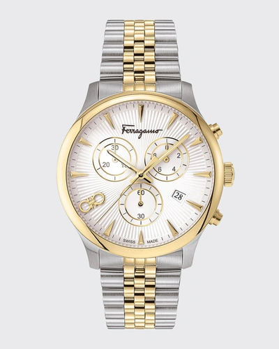 Ferragamo Men's 42mm Duo Two-tone Chronograph Bracelet Watch