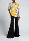 Proenza Schouler Cutout Tie-dyed Cotton-blend Jersey T-shirt In Yellow Multi