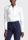Polo Ralph Lauren Keara Ruffle-trim Broadcloth Shirt In White