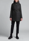Moncler Barbel Drawstring-waist Hooded Quilted Down Coat In Black