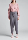 Moncler Cashmere-blend Joggers In Pastel Pink