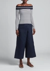 Giorgio Armani Striped Off-the-shoulder Top In Multi