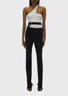 Helmut Lang Panel Waist-strap Skinny Trousers In Black