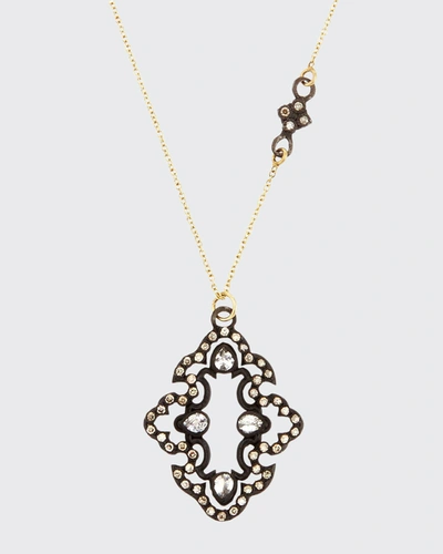 Armenta Champagne Diamond Scroll Pendant Necklace