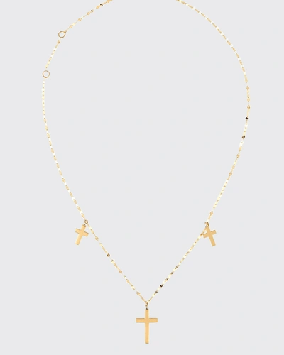 Lana Triple Cross Necklace In 14k Gold