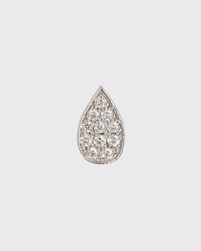 Sydney Evan 14k White Gold Diamond Paisley Petal Stud Earring (single)