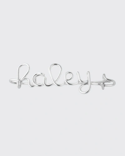 Atelier Paulin Personalized 15-letter Wire Brooch, Silver