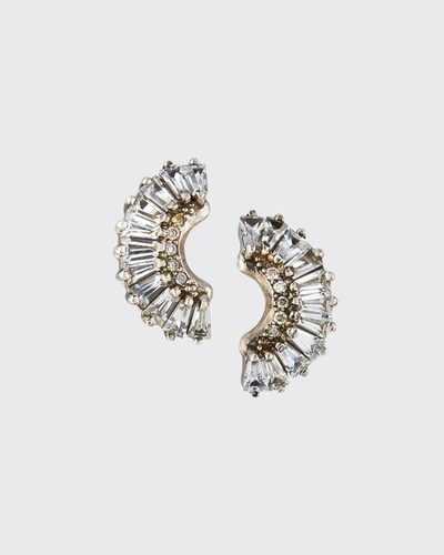 Armenta Old World Half-moon Sapphire Earrings W/ Diamonds