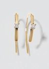 Lana Mini Flat Hooked On Hoop Earrings With Diamonds, 15mm In White