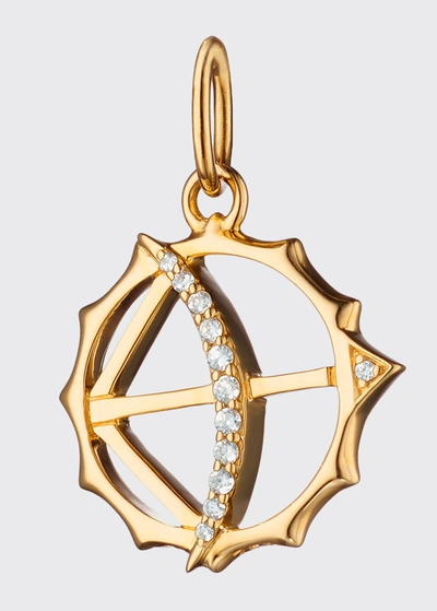 Monica Rich Kosann 18k Gold Miniature Bow And Arrow Charm Necklace With Diamonds
