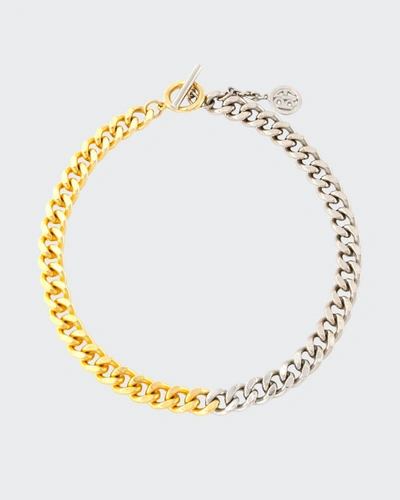 Ben-amun 24k Gold Electroplate And Silver Link Necklace