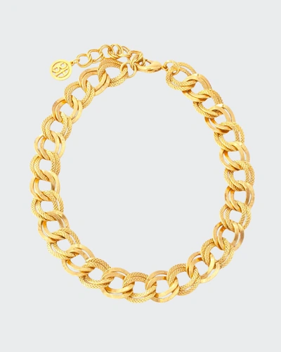 Ben-amun Gold Textured Link Chain Necklace
