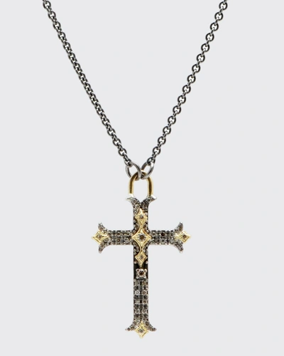 Armenta Old World Diamond Small Cross Pendant Necklace