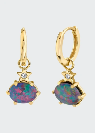 Andrea Fohrman Mini Cosmo Hoop Earrings In Australian Opal