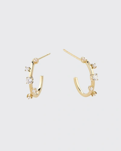 Lana 14k Gold & Diamond Solo Hoop Earrings