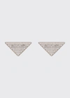 Prada Crystal Logo Jewels Zirconia Earrings In Silver