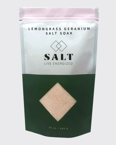 Salt Live Energized 24 Oz. Lemongrass + Geranium Salt Soak