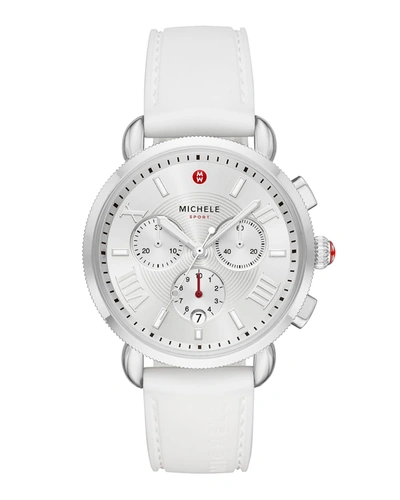 Michele Sporty Sail Stainless Watch In White/silver