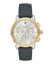 MICHELE SPORTY SAIL TWO-TONE 18K GOLD WATCH IN BLUE