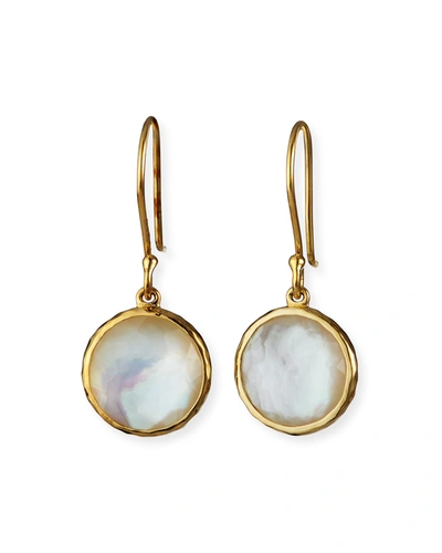 Ippolita Lollipop&reg; Mini Earrings In 18k Gold With Clear Quartz And Mother-of-pearl Doublet