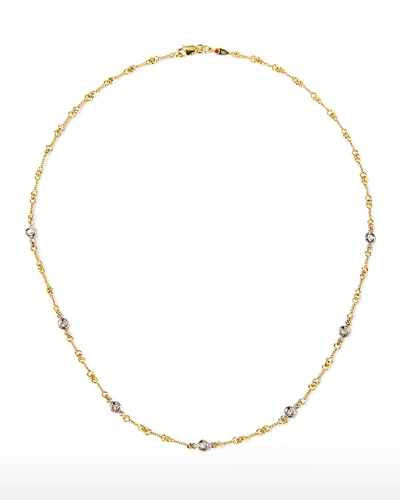 Roberto Coin Two-tone 18k 7-diamond Dog Bone Necklace