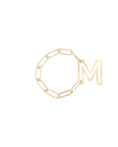 K Kane Personalized 14k Gold Chain Letter Fidget Ring