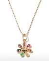 Sydney Evan 14k Rainbow Daisy Charm Necklace W/ Diamonds