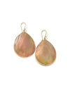 Ippolita 18k Yellow Gold Polished Rock Candy Brown Shell Large Teardrop Earrings