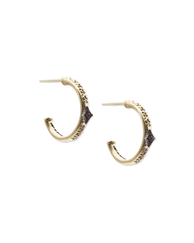 Armenta 18k Old World Mini Diamond Huggie Hoop Earrings