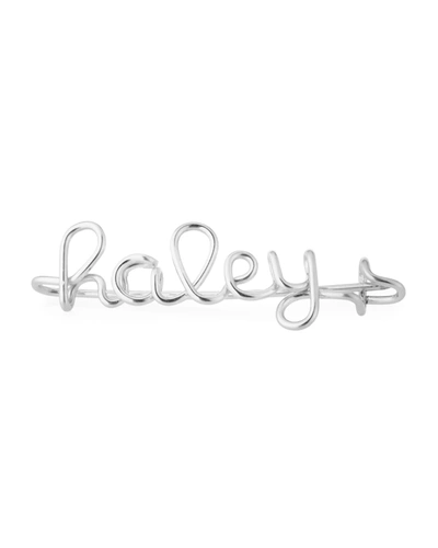 Atelier Paulin Personalized 15-letter Wire Brooch, Silver