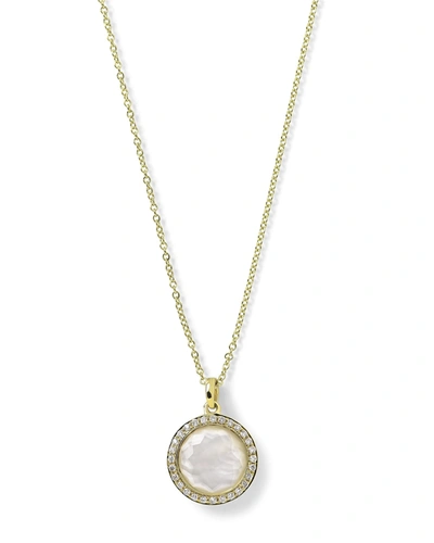 Ippolita 18k Gold Rock Candy Mini Lollipop Diamond Necklace In Mother-of-pearl