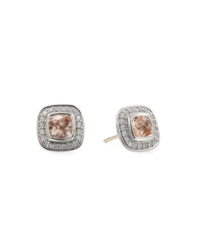 David Yurman Petite Albion Earrings With Pink Morganite And Diamonds