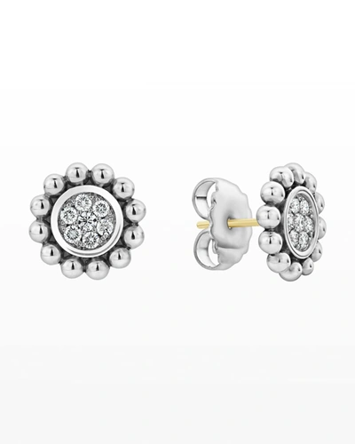 Lagos Caviar Spark Diamond Circle Stud Earrings