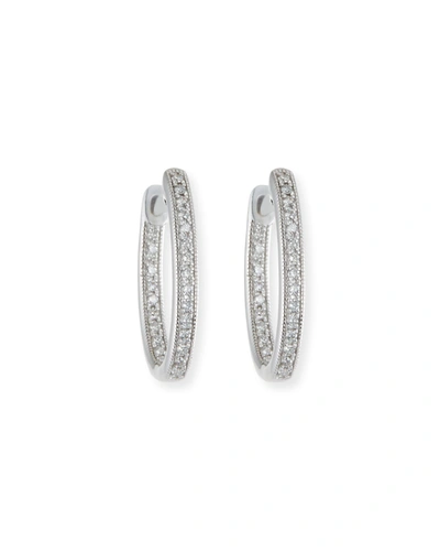 Jude Frances Lisse Small Diamond Hoop Earrings In 18k White Gold