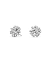 David Yurman Crossover Sterling Silver Earrings With Diamonds