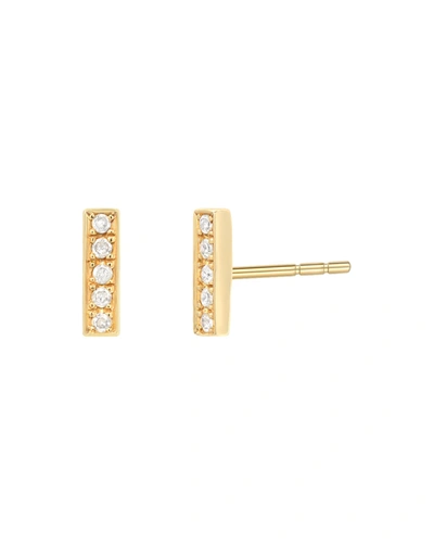 Zoe Lev Jewelry 14k Gold Diamond Bar Stud Earrings