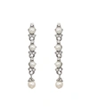 Ben-amun Linear Glass-pearl And Crystal Drop Earrings