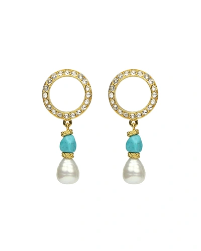 Ben-amun Pearly Turquoise-stone Dangle Earrings