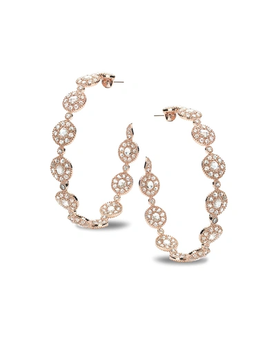 Coomi Eternity 18k Rose Gold High-end Opera Diamond Hoop Earrings