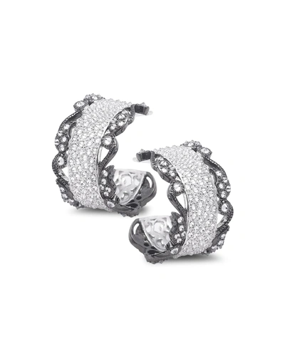 Coomi Vitality 18k White Gold Diamond Huggie Hoop Earrings