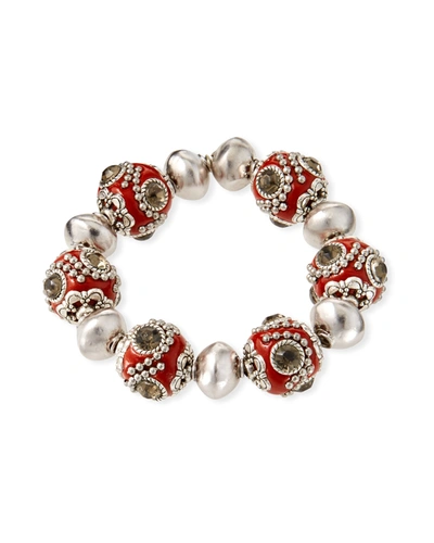 Devon Leigh Encrusted Bead Stretch Bracelet